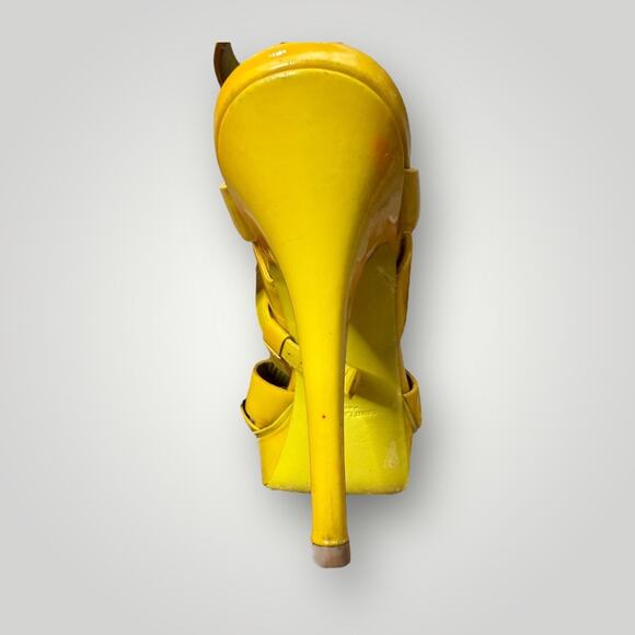 YSL, SAINT LAURENT TRIBUTE LEATHER PLATFORM HEEL SANDALS  Size 42 - Picture 4 of 16